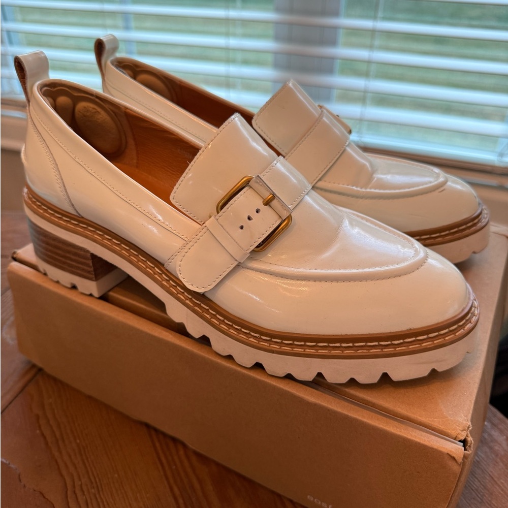 eos LINN BONE Loafers with Gold Buckle